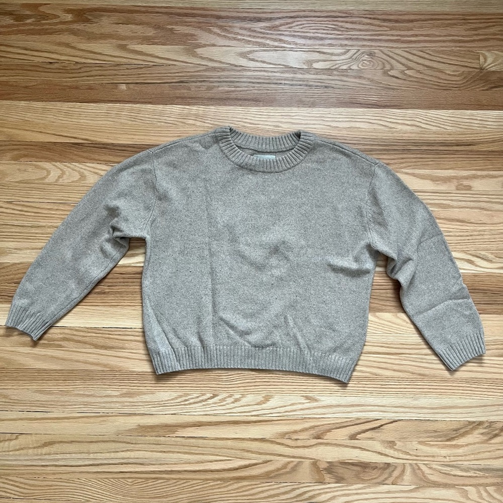 Outerknown marbles beige cropped sweater